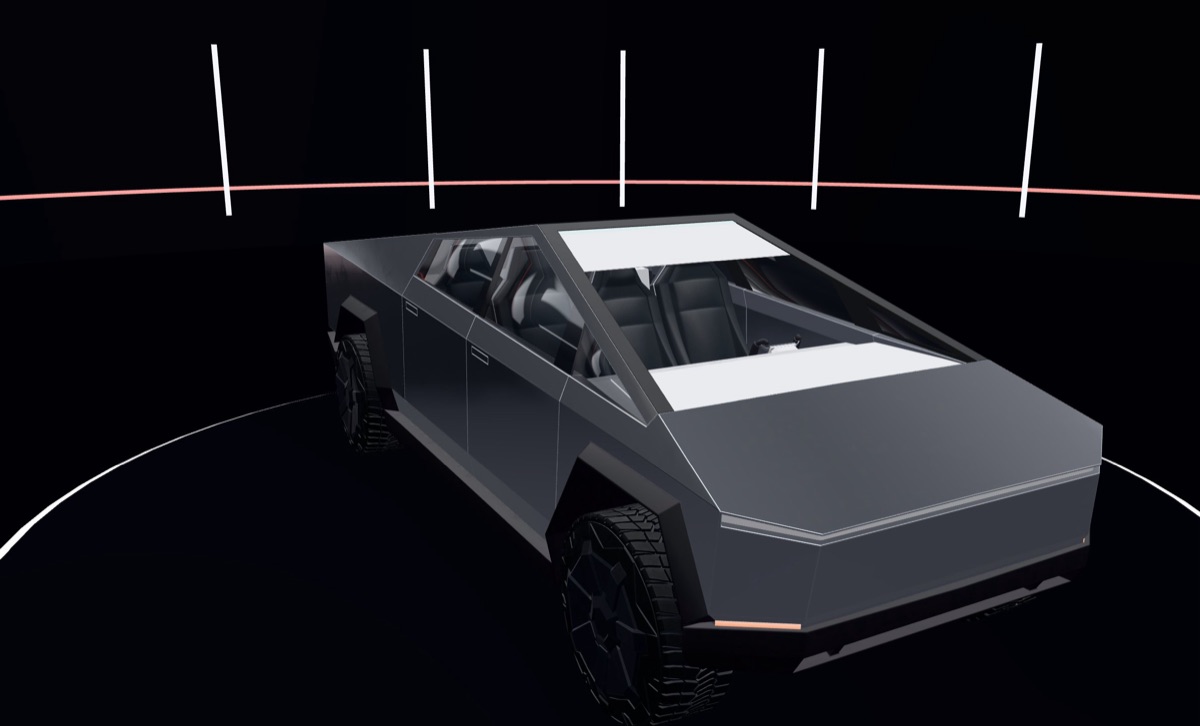 Tesla Cybertruck in the Most Wanted 3D studio showroom